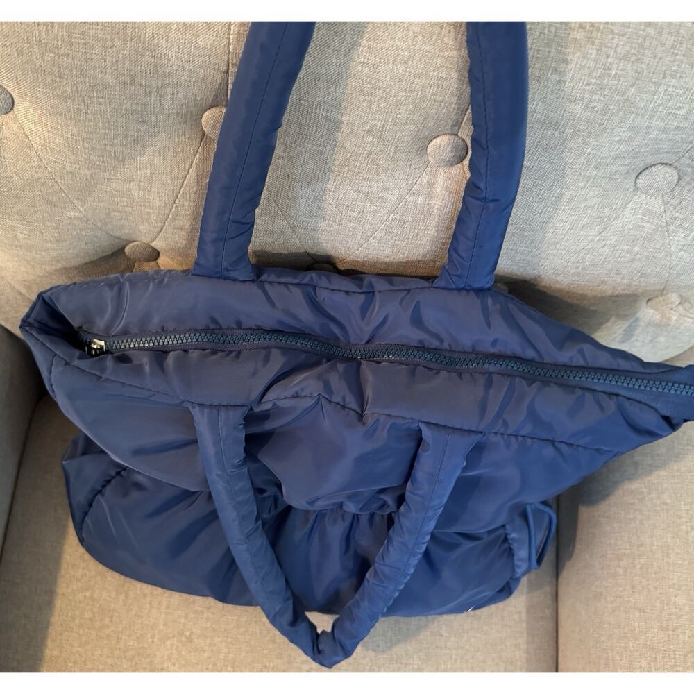 Bearpaw Bag Style Blue Quilted Zipper Shoulder Bag - Picture 4 of 13